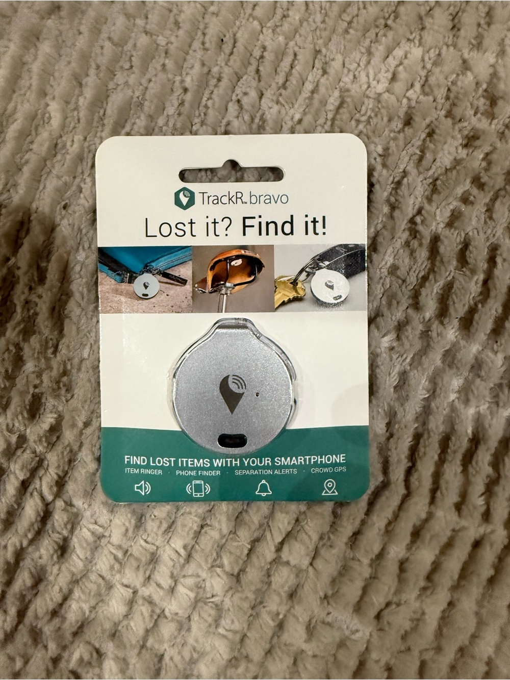 TrackR Bravo Silver Bluetooth Item Finder